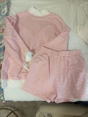 Pink Striped Women's Lounge Shorts - Relaxed Fit